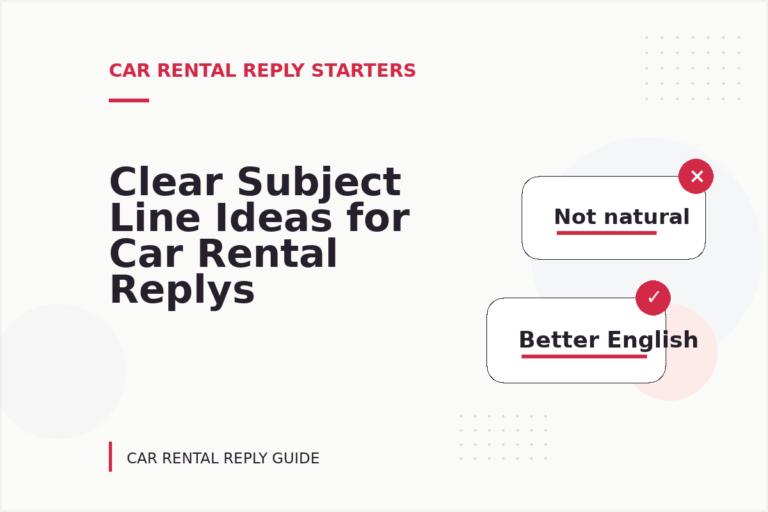 Clear Subject Line Ideas for Car Rental Replys