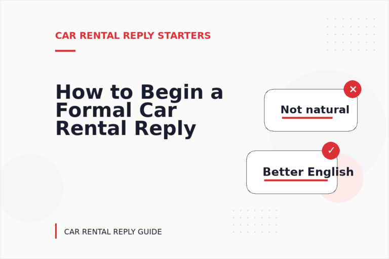 How to Begin a Formal Car Rental Reply
