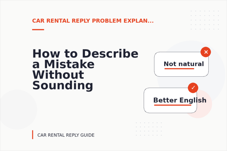 How to Describe a Mistake Without Sounding Rude in Car Rental Reply English