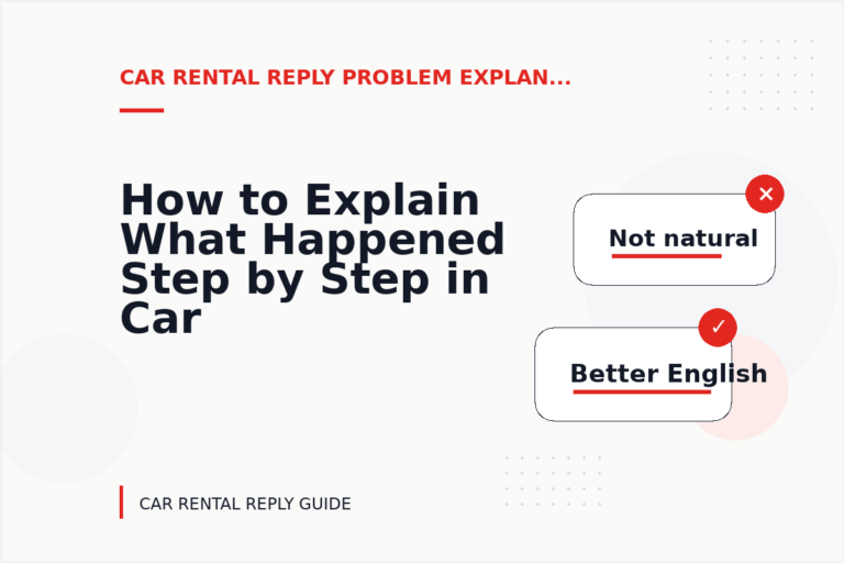 How to Explain What Happened Step by Step in Car Rental Reply English