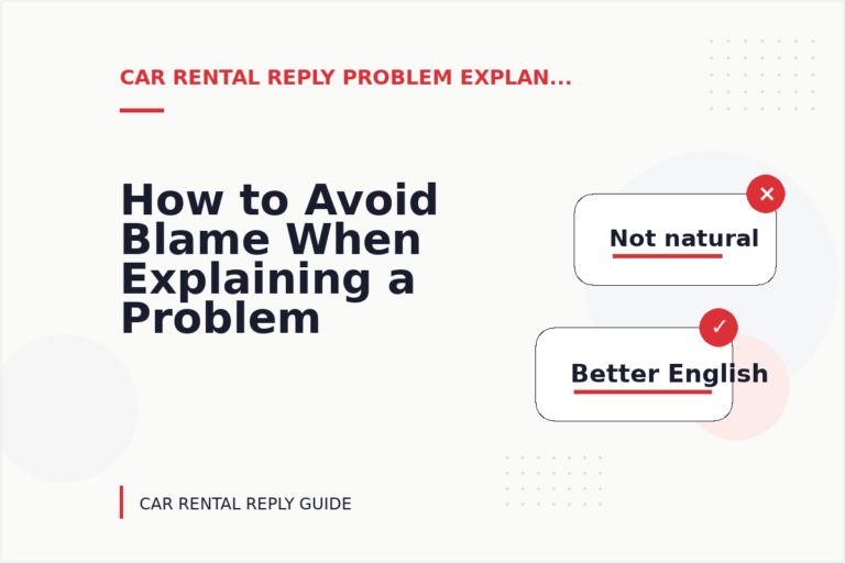 How to Avoid Blame When Explaining a Problem in Car Rental Reply English