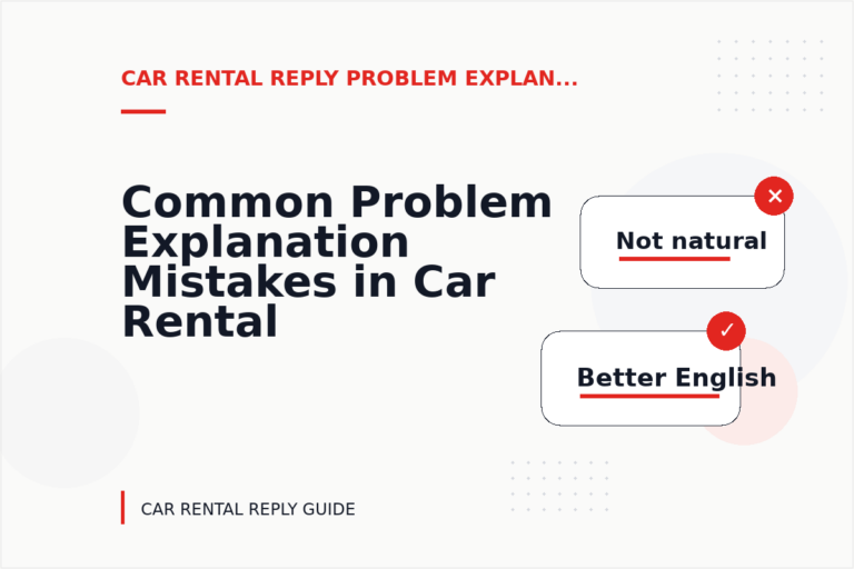 Common Problem Explanation Mistakes in Car Rental Reply English Common Problem Explanation Mistakes in Car Rental Reply English