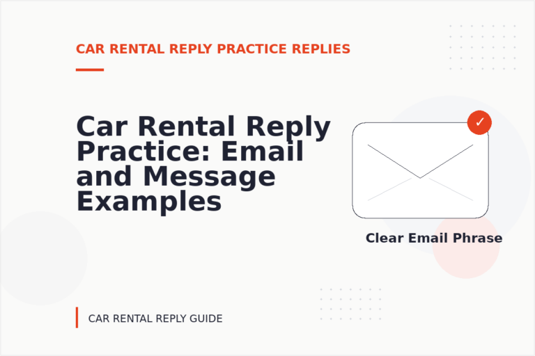 Car Rental Reply Practice: Email and Message Examples